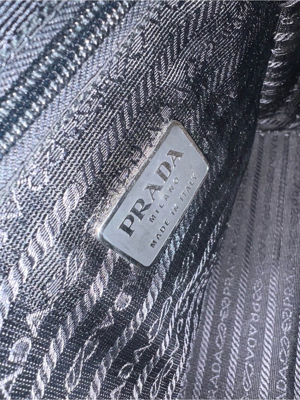 90s Vintage Prada Spazzolato bag In Black Noir CBK Carolyn Bessette Kennedy - Picture 8 of 12